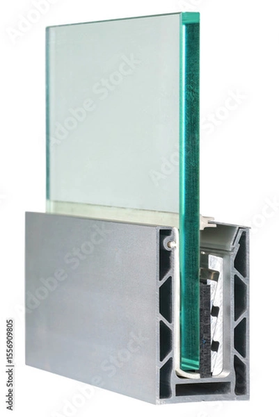 Fototapeta Innovative glass structure featuring modern design and engineering techniques for construction. Isolated on white background.