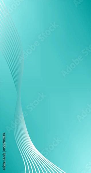 Fototapeta abstract background with wavy lines in Teal and white Gradient Book Cover Design