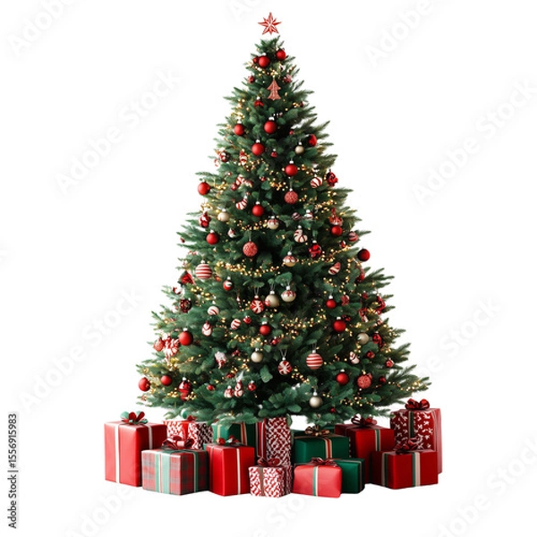Obraz christmas tree isolated on transparent background 