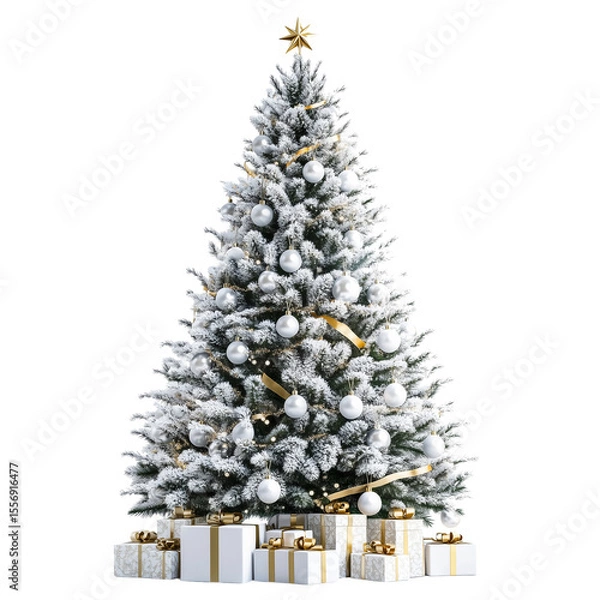 Obraz christmas tree isolated on transparent background 