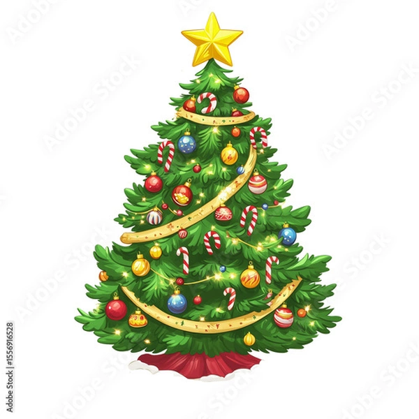 Obraz christmas tree isolated on transparent background 