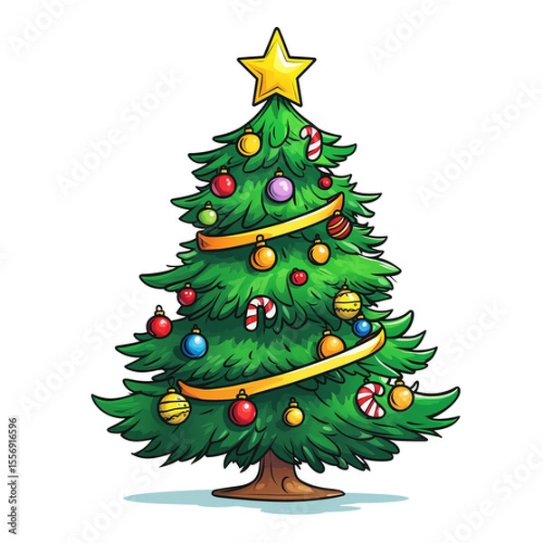 Obraz christmas tree isolated on transparent background 