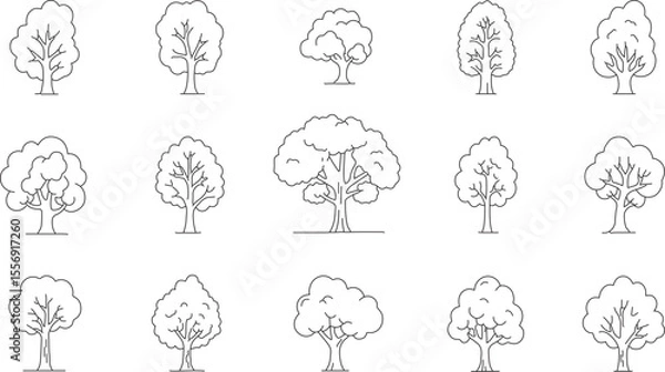 Fototapeta set of trees
