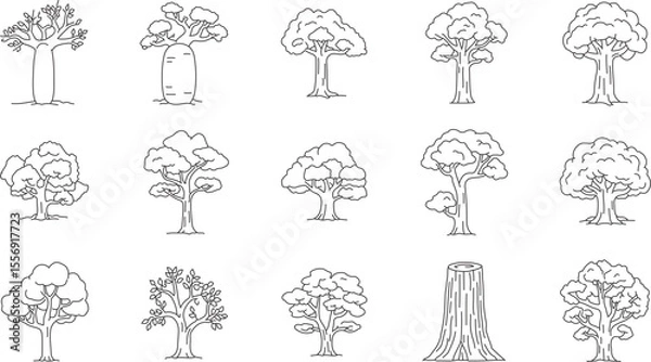 Fototapeta set of trees