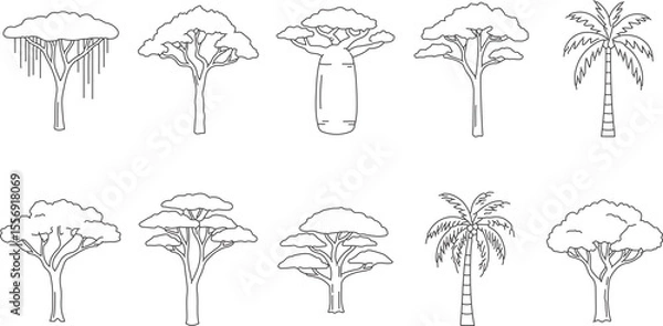 Fototapeta set of trees