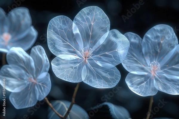 Fototapeta Sleek Transparent Flower Petals with Delicate and Elegant Visual Texture