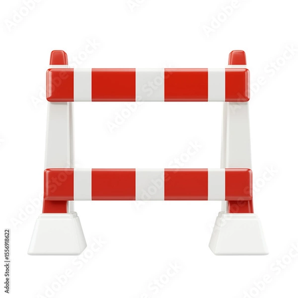 Obraz construction road red  barrier isolated on transparent background 