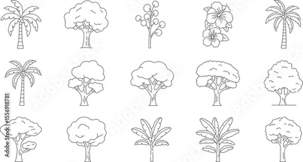 Fototapeta set of trees