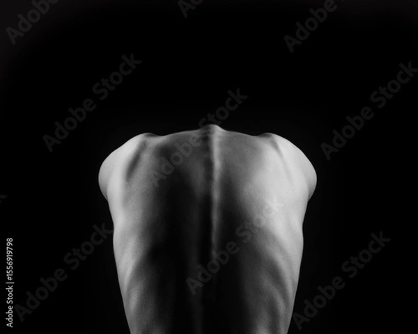 Obraz Beautiful female body part on black background.	