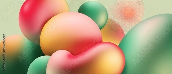 Fototapeta Abstract vibrant spheres with blended colors