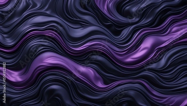 Fototapeta A flowing wave of dark purple silk fabric, creating a luxurious and elegant texture for design projects.