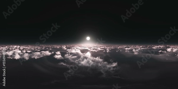 Fototapeta Panorama of clouds, HDRI, environment map , Round panorama, spherical panorama, equidistant projection, panorama 360, flying above the clouds,sky above the clouds, 3D rendering