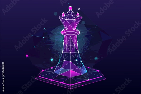 Fototapeta vector illustration of a justice scale Abstract Wireframe Chess Queen Vector – Low Poly Futuristic Strategy Illustration"