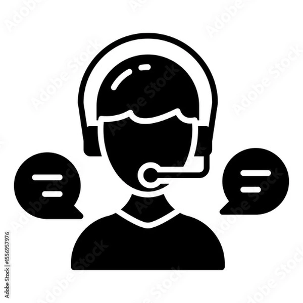 Obraz A filled design icon of customer service representative