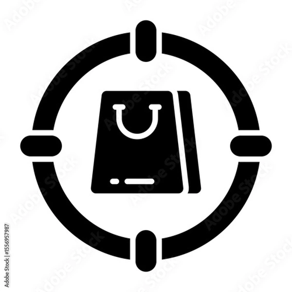 Obraz Shopping target icon, editable vector