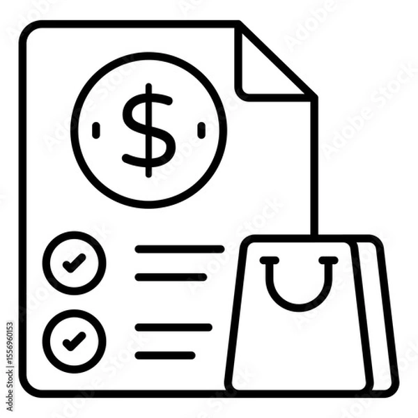 Obraz An icon design of shopping bill