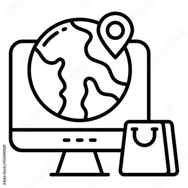 Obraz Perfect design icon of global shopping location