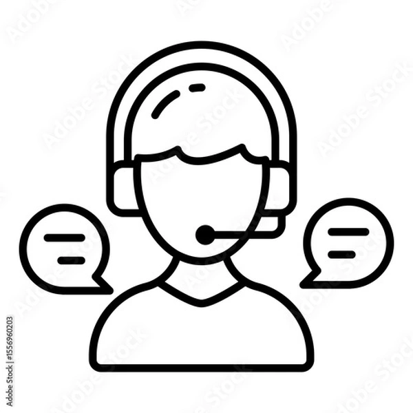 Obraz A filled design icon of customer service representative