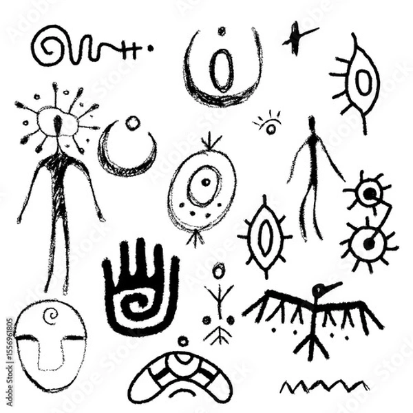 Obraz Abstract tattoo collection design.