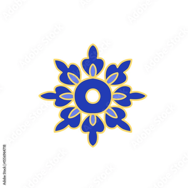 Obraz Blue gold Mandala logo design