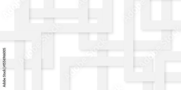 Obraz Modern Abstract white background design with layers of textured white transparent material, Minimal geometric white light background triangle gray technology vector. Abstract graphic Banner design.	