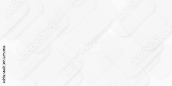 Obraz Modern Abstract white background design with layers of textured white transparent material, Minimal geometric white light background triangle gray technology vector. Abstract graphic Banner design.	