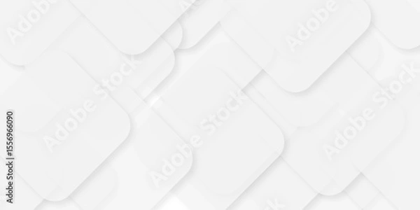 Obraz Modern Abstract white background design with layers of textured white transparent material, Minimal geometric white light background triangle gray technology vector. Abstract graphic Banner design.	