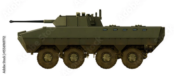 Fototapeta Nurol Ejder 8x8 IFV (Concept of a new armored personnel carrier based on an elongated chassis for the Turkish army, with a new combat module and a 30mm cannon)