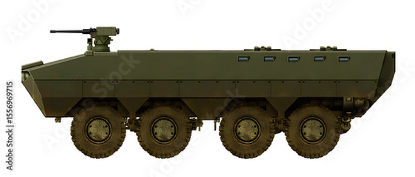 Fototapeta Nurol Ejder 8x8 APC (Concept of a new armored personnel carrier based on an elongated chassis for the Turkish army, with a remotely controlled 12.7mm machine gun)