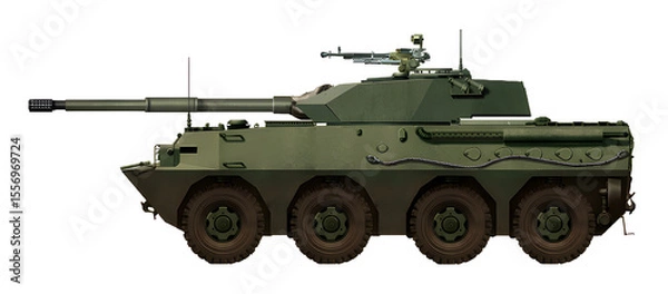 Fototapeta Perun-105 (Concept of a tank destroyer based on the Perun armored personnel carrier, with a 105mm gun)