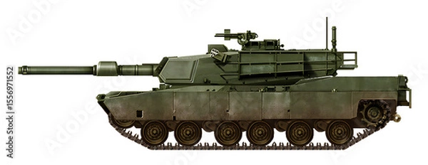 Fototapeta XM-20E1 (MBT concept based on a new chassis, with a 120mm gun and a reduced turret from the M1 Abrams tank)