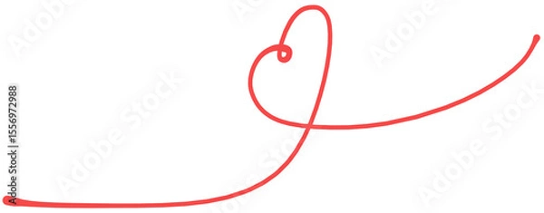 Fototapeta ハートの線のグラフィック素材イラスト