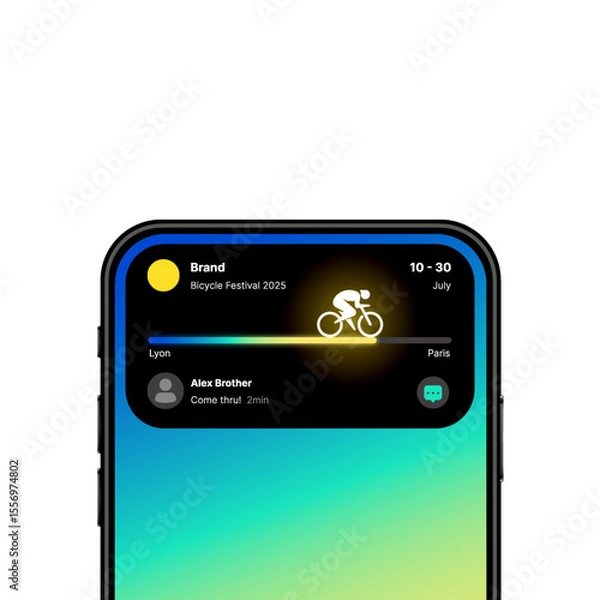 Fototapeta Bcycle festival with ui interface style for social media post