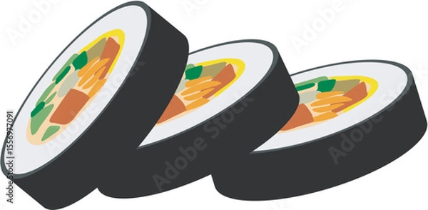 Fototapeta vector illustration of a sushi