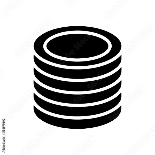 Fototapeta Coin Stack Icon Vector with Flat and Clean Isolated Design