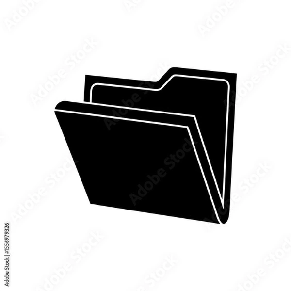 Fototapeta Folder Open Icon Vector with Flat and Clean Isolated Style