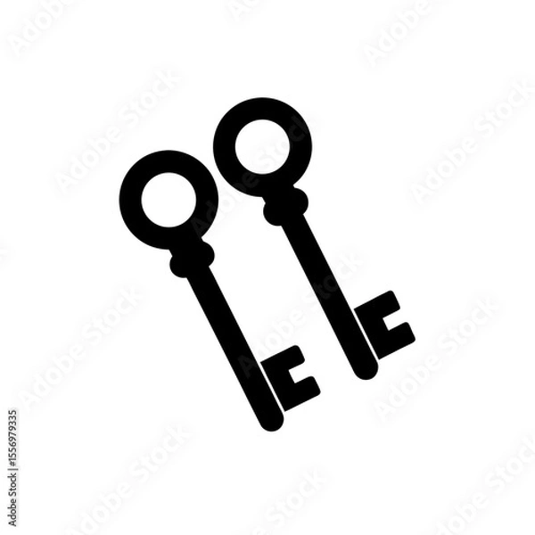 Fototapeta Key Pair Icon Vector in Flat and Clean Isolated Design