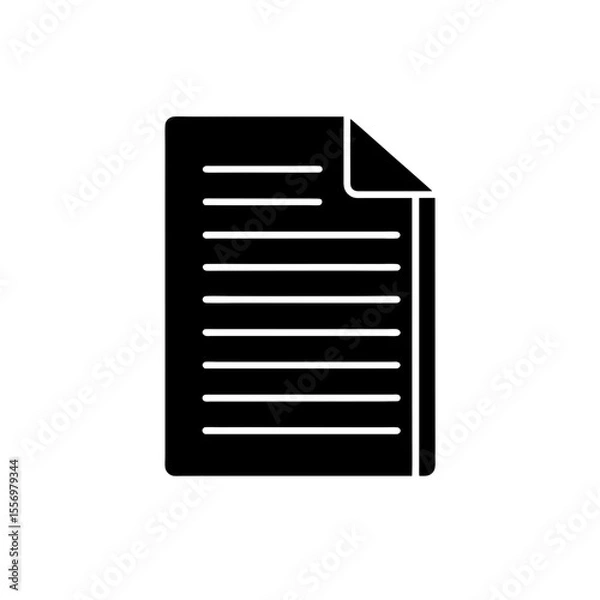 Fototapeta File Document Icon Vector in Flat and Clean Isolated Design