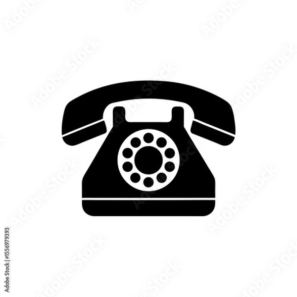 Fototapeta Telephone Icon Vector in Flat and Clean Isolated Style