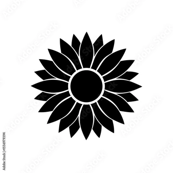 Fototapeta Sunflower Icon Vector with Flat and Clean Isolated Design