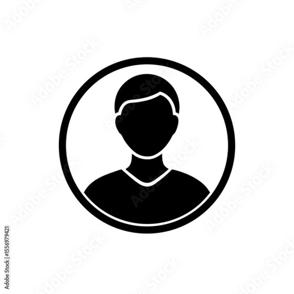 Fototapeta User Profile Icon Vector in Flat and Clean Isolated Style