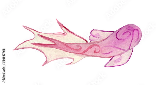 Fototapeta Watercolor Koi carp fish isolated on white background. Watercolor design element.