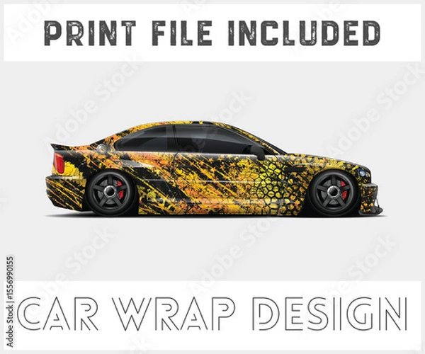 Fototapeta Print File Included Car Wrap Design Stylish car
