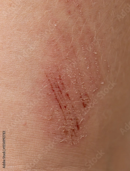 Fototapeta A person's arm has a red mark on it