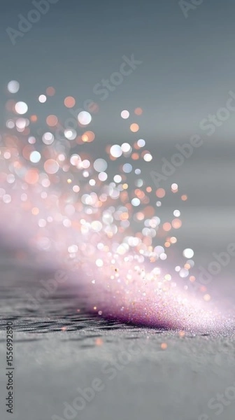 Obraz Pink and White Spray Paint Particles Texture on Dark Paper