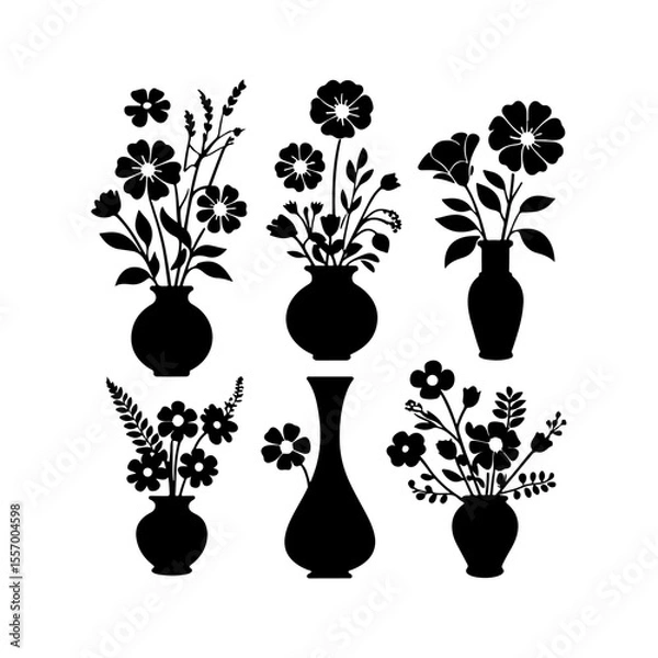 Fototapeta Silhouette design elements for design universal template, simple template design isolated on white background.