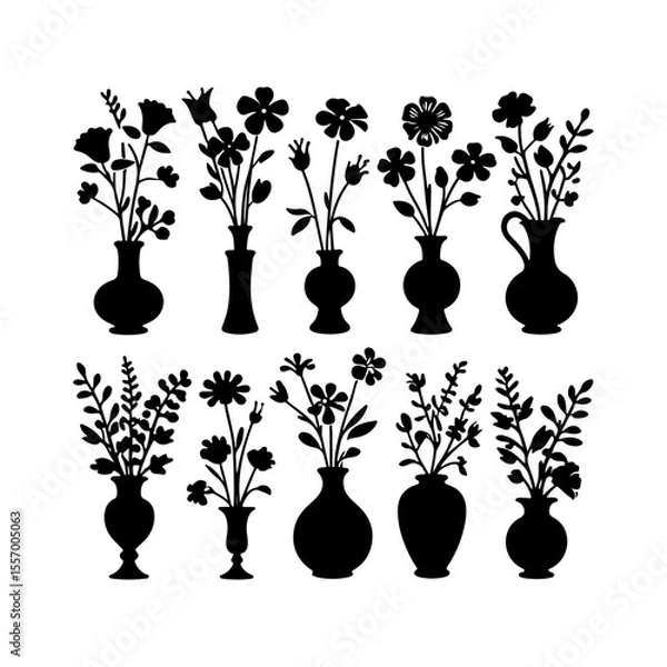 Fototapeta Silhouette design elements for design universal template, simple template design isolated on white background.