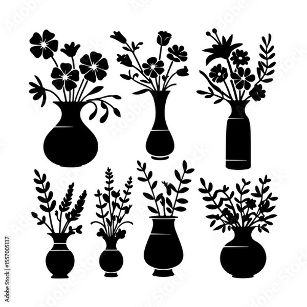 Fototapeta Silhouette design elements for design universal template, simple template design isolated on white background.