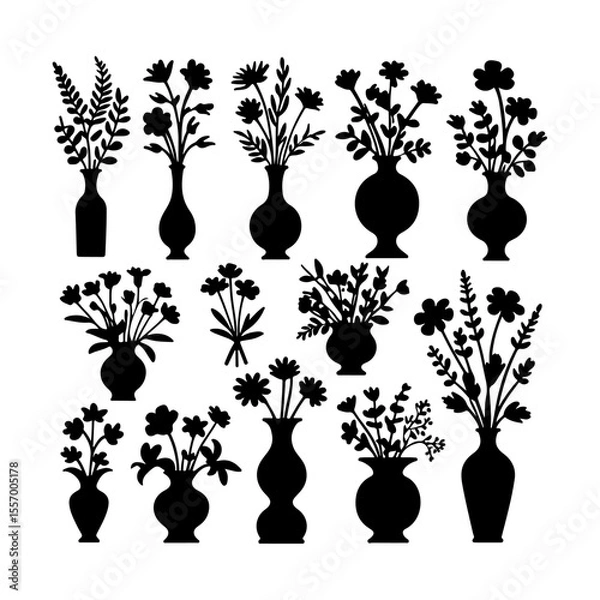 Fototapeta Silhouette design elements for design universal template, simple template design isolated on white background.