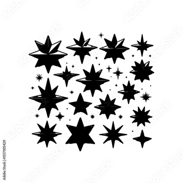 Fototapeta Silhouette design elements for design universal template, simple template design isolated on white background.